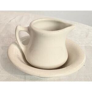 Vtg. Coordinating Restaurant Ware Creamer Bowl Set Hall Creamer Crestware Bowl